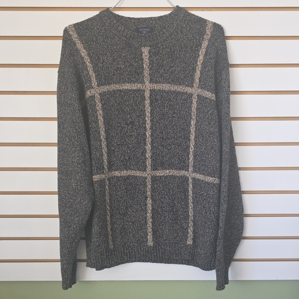 Dockers Mens Plaid Cotton Knit Sweater XXL